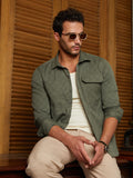 Campus Sutra Obliqa-Utility Relaxed Shirt