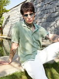 Campus Sutra Logenze Open-Knit Shirt