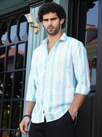 Campus Sutra Pincandy-Striped Regular Shirt