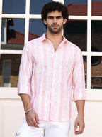 Campus Sutra Pincandy-Striped Regular Shirt