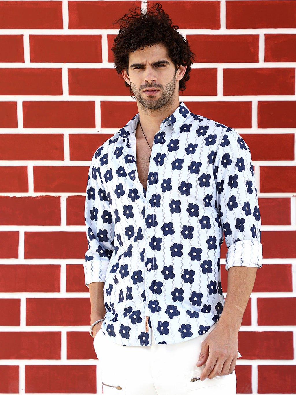 Campus Sutra Retro-Bloom Tactile Shirt