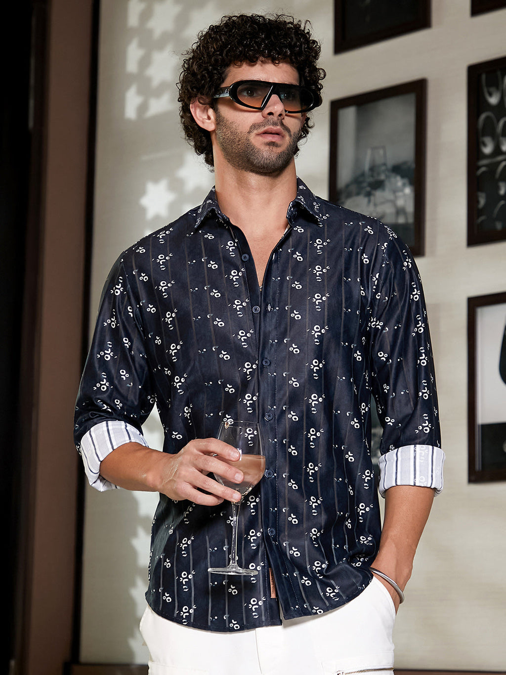 Campus Sutra Ditsy Imprint Shirt