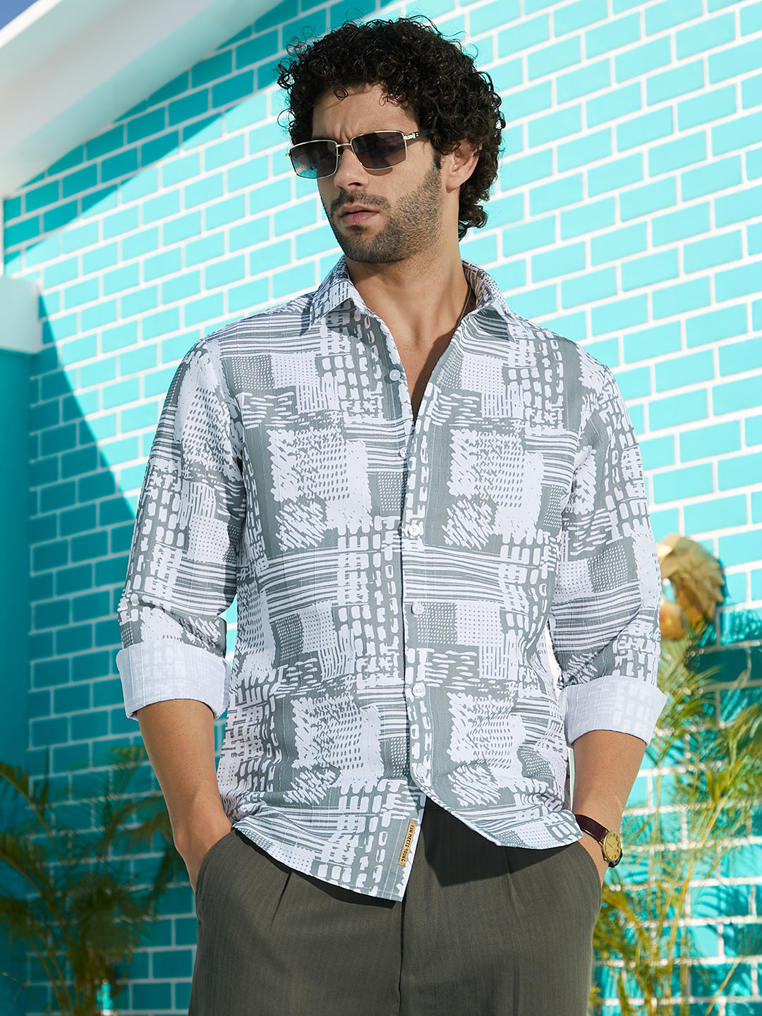 Campus Sutra Verve-Impressionistic Shirt