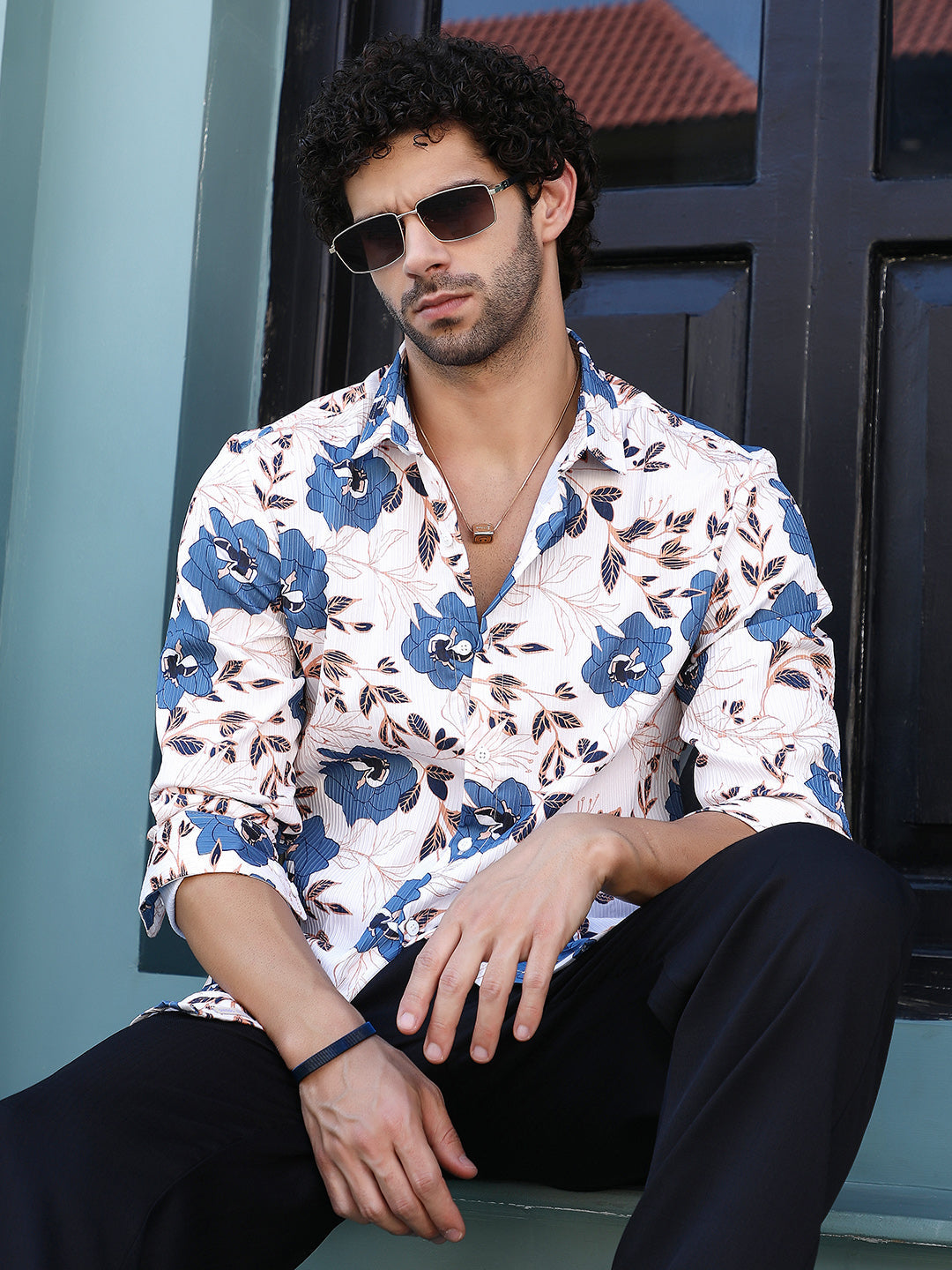 Campus Sutra Vivid-Bloom Tactile Shirt