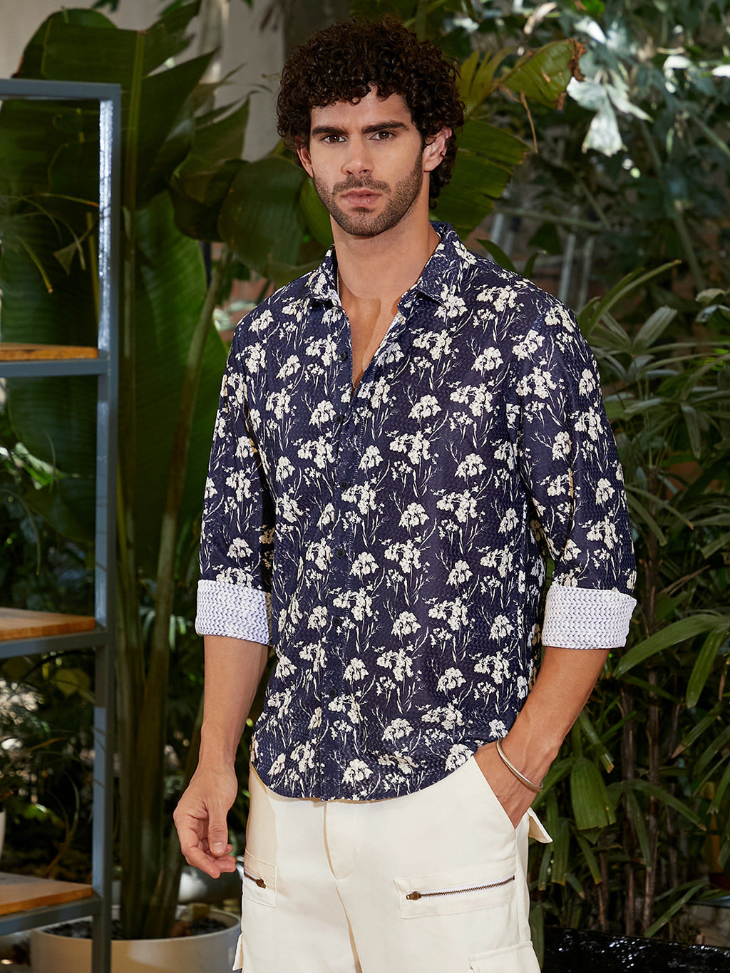 Campus Sutra Floret-Impression Shirt