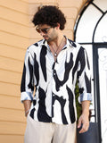 Campus Sutra Contour-Lines Pleated Shirt