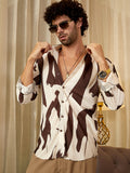 Campus Sutra Contour-Lines Pleated Shirt
