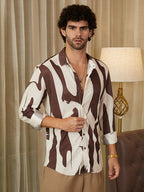 Campus Sutra Contour-Lines Pleated Shirt