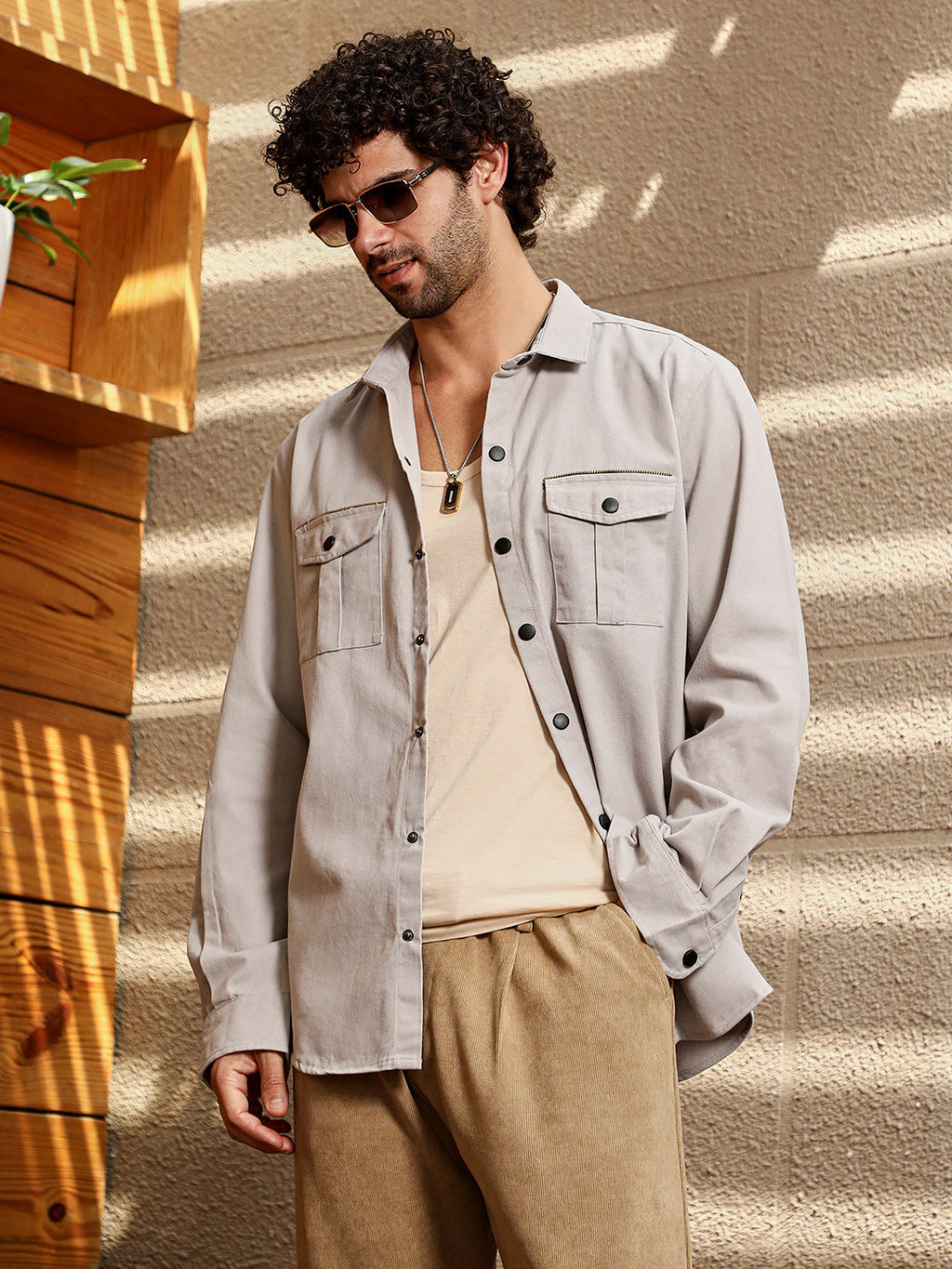 Campus Sutra Safari-Utility Relaxed Shirt