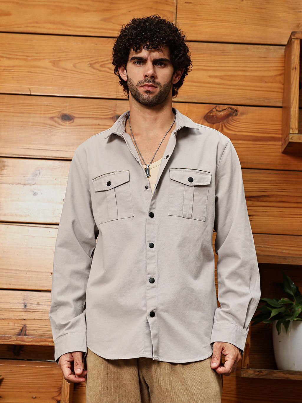 Campus Sutra Safari-Utility Relaxed Shirt