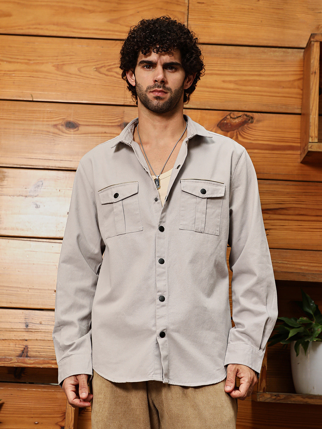 Campus Sutra Safari-Utility Relaxed Shirt