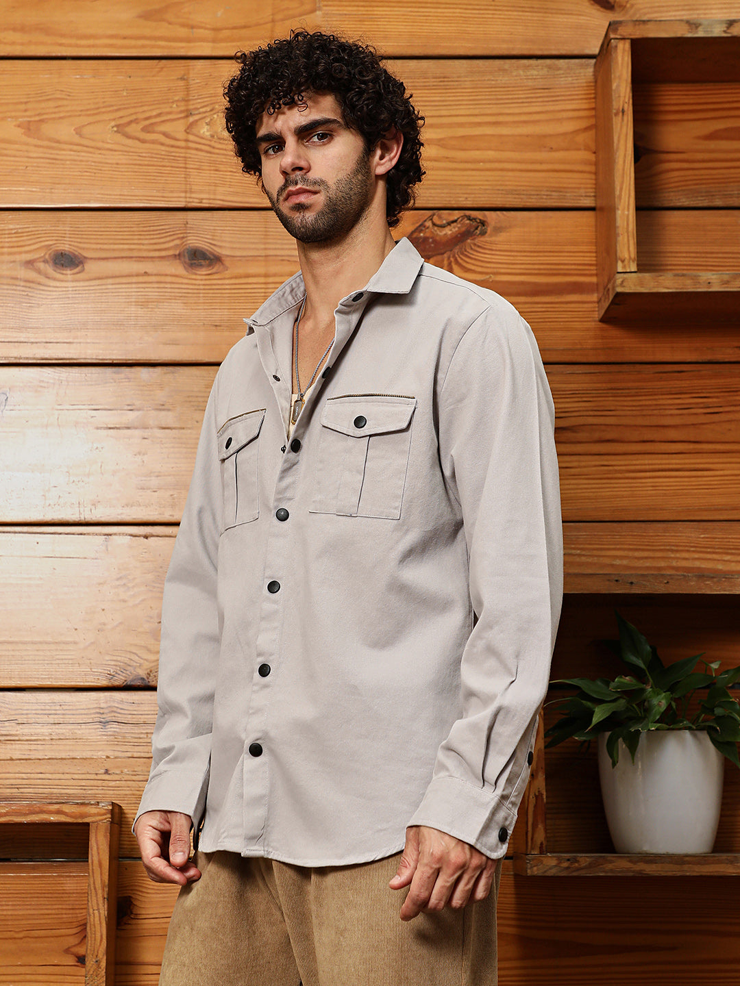 Campus Sutra Safari-Utility Relaxed Shirt