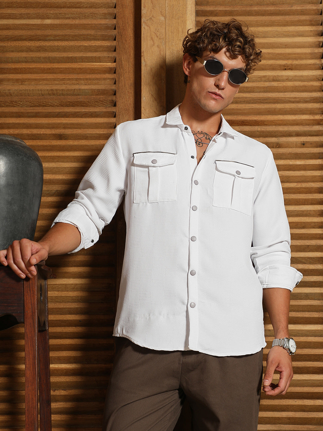 Campus Sutra Safari-Utility Relaxed Shirt