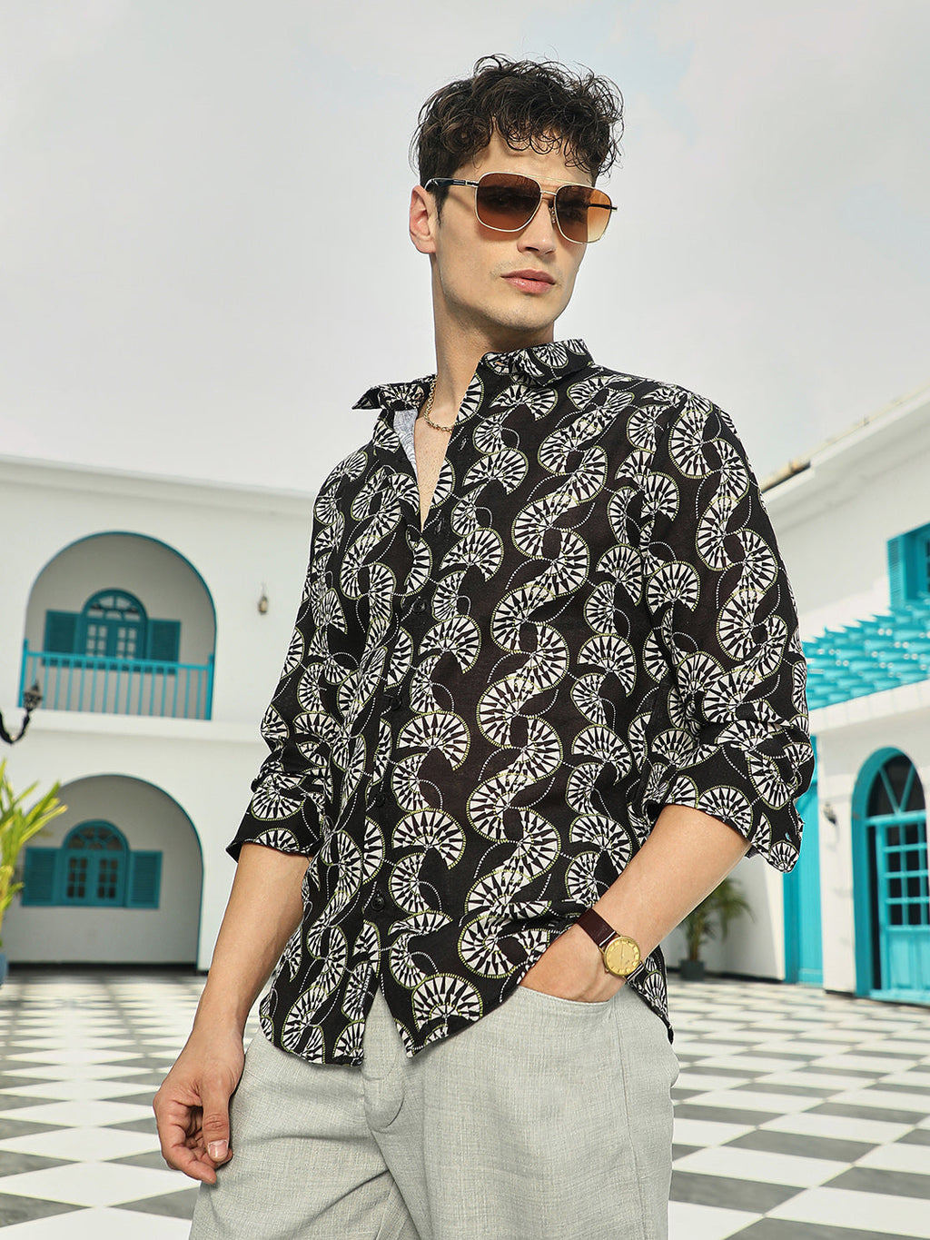 Campus Sutra Vortexa Regular Shirt