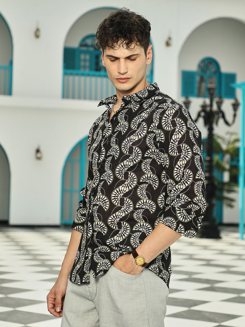 Campus Sutra Vortexa Regular Shirt