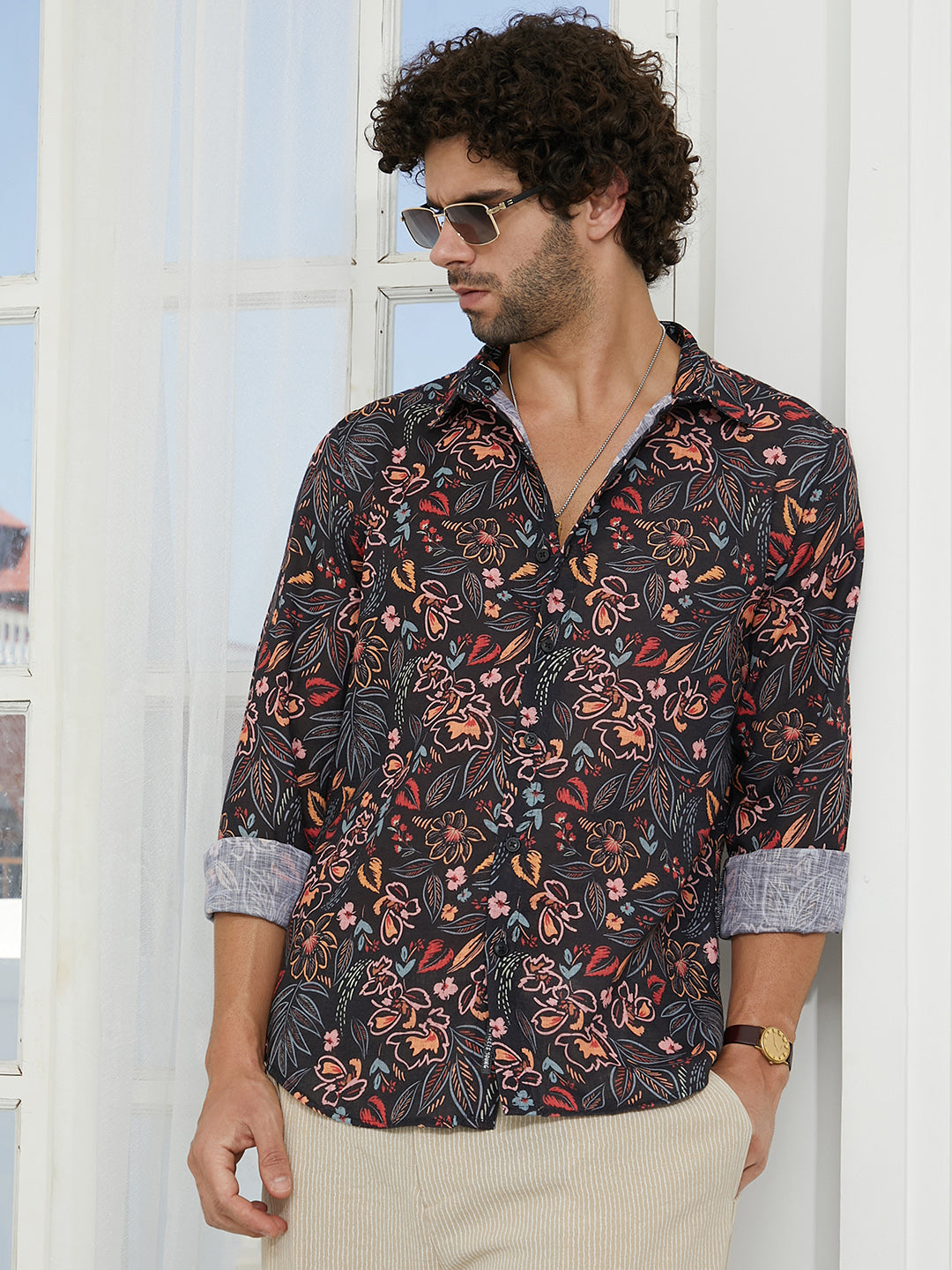 Campus Sutra Botanical Folklore Shirt