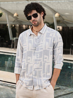 Campus Sutra Abstract-Deco Regular Shirt