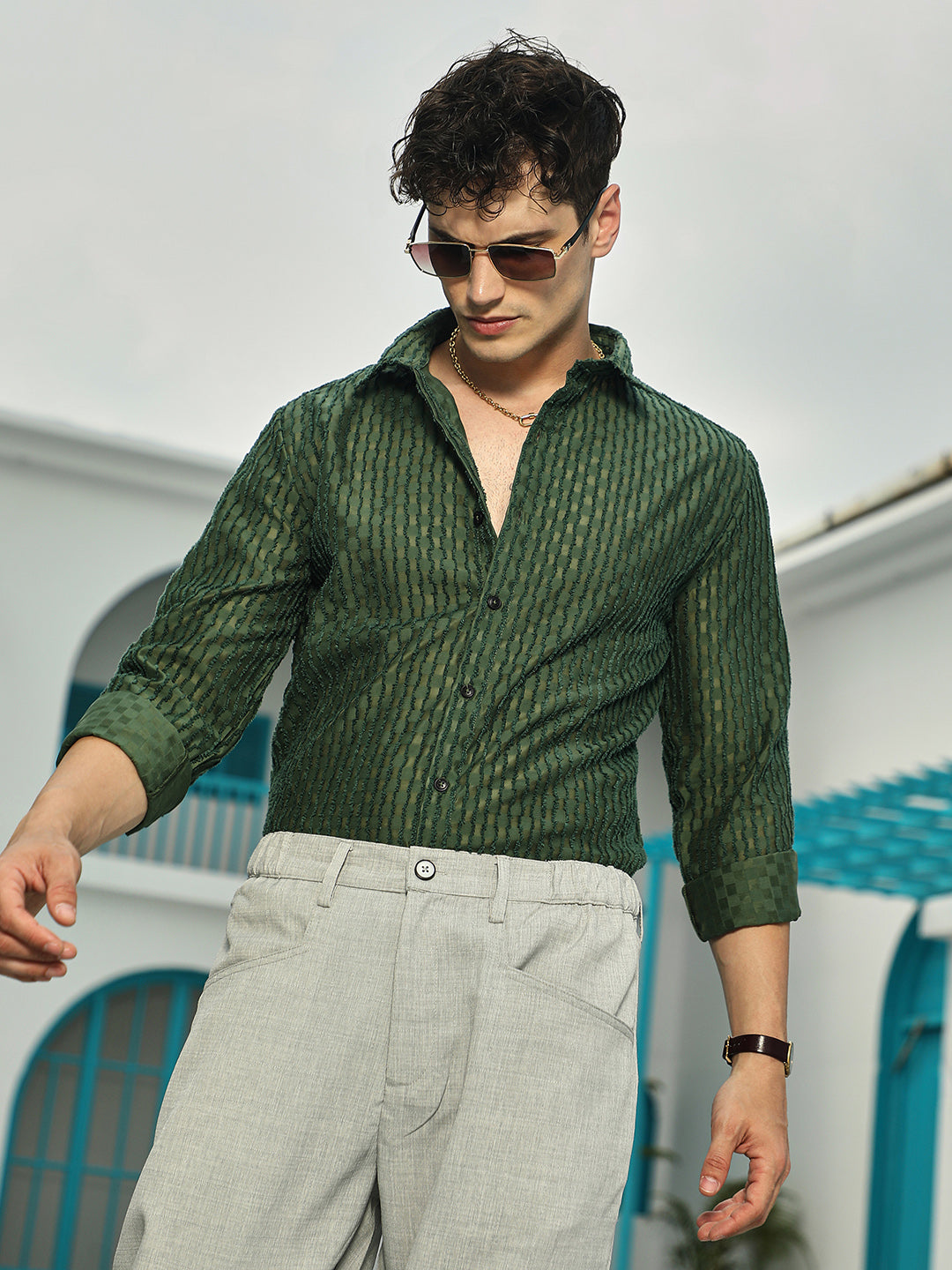 Campus Sutra Vines-Edge Shirt
