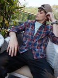 Campus Sutra Dark-Plaid Relaxed Shirt
