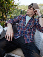 Campus Sutra Dark-Plaid Relaxed Shirt