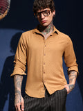 Campus Sutra Rhombus-Texture Shirt