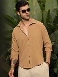 Campus Sutra Rhombus-Texture Shirt