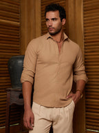 Campus Sutra Weave-Tactile Shirt