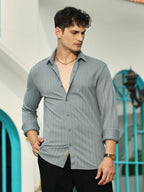 Campus Sutra Chevron-Panel Tactile Shirt