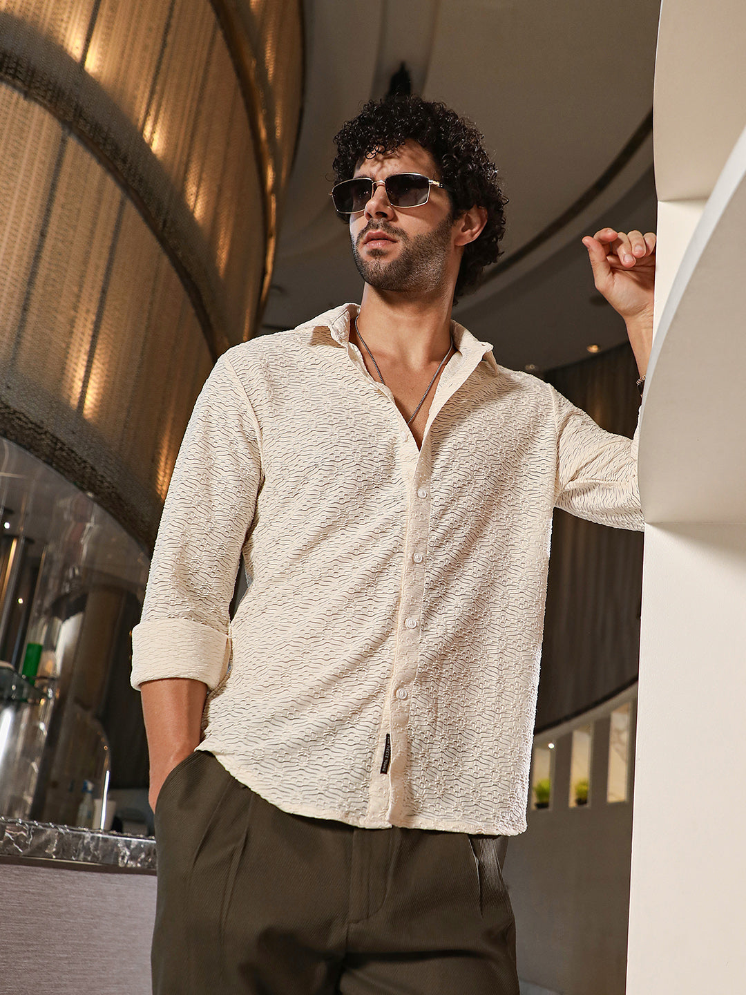 Campus Sutra Dunes-Tactile Shirt