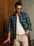 Campus Sutra Ribbed-Plaid Relaxed Shirt