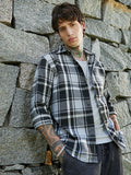 Campus Sutra Dark-Plaid Relaxed Shirt