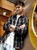 Campus Sutra Dark-Plaid Relaxed Shirt