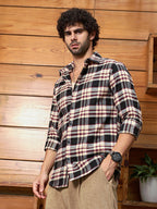 Campus Sutra Dark-Plaid Relaxed Shirt