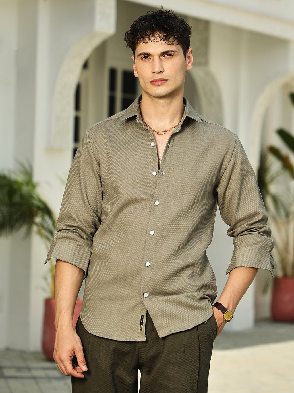 Campus Sutra Slanted-Trough Shirt