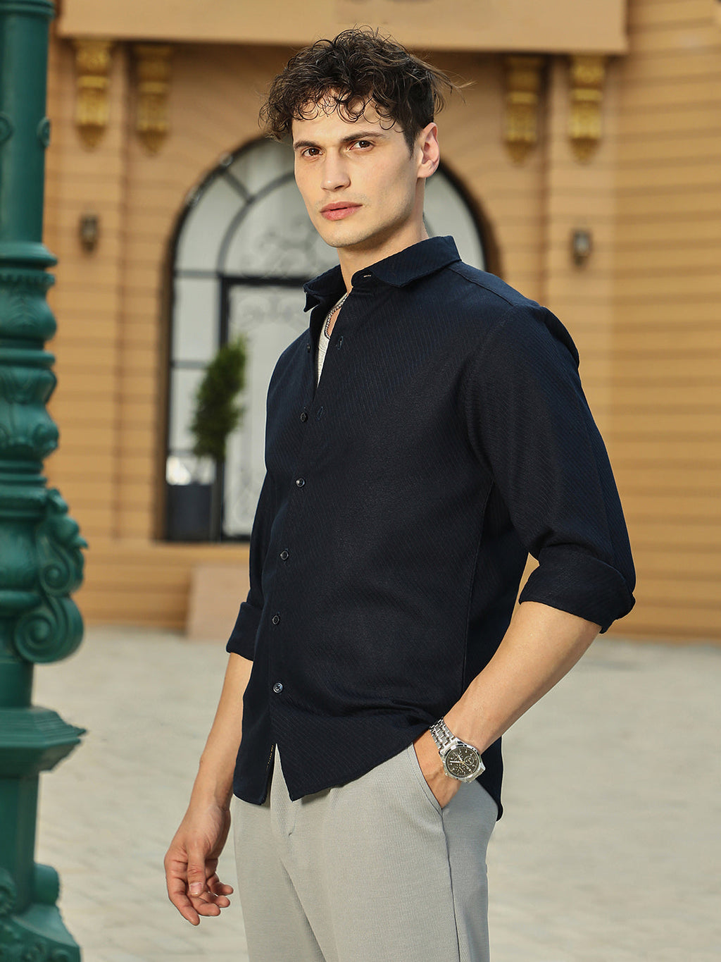 Campus Sutra Slanted-Trough Shirt