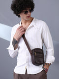Campus Sutra Striped Extended-Band Collar Shirt