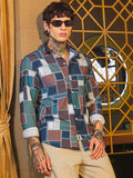 Campus Sutra Patch-Stitch Imprint Shirt