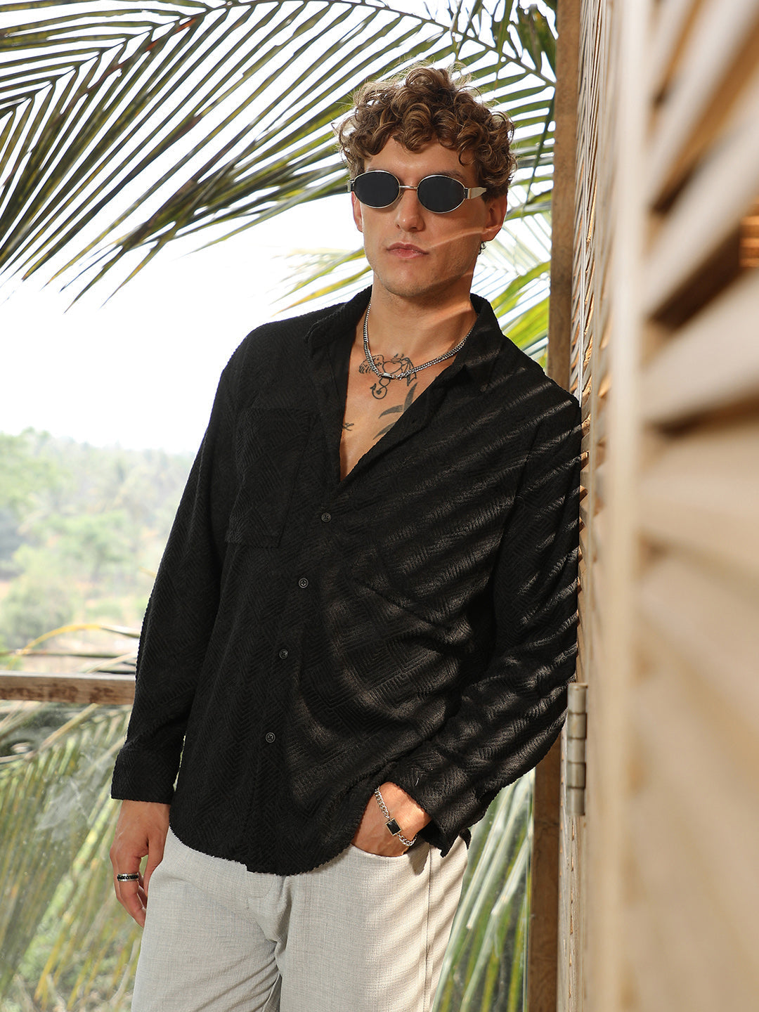 Campus Sutra Axisline Utility-Relaxed Shirt