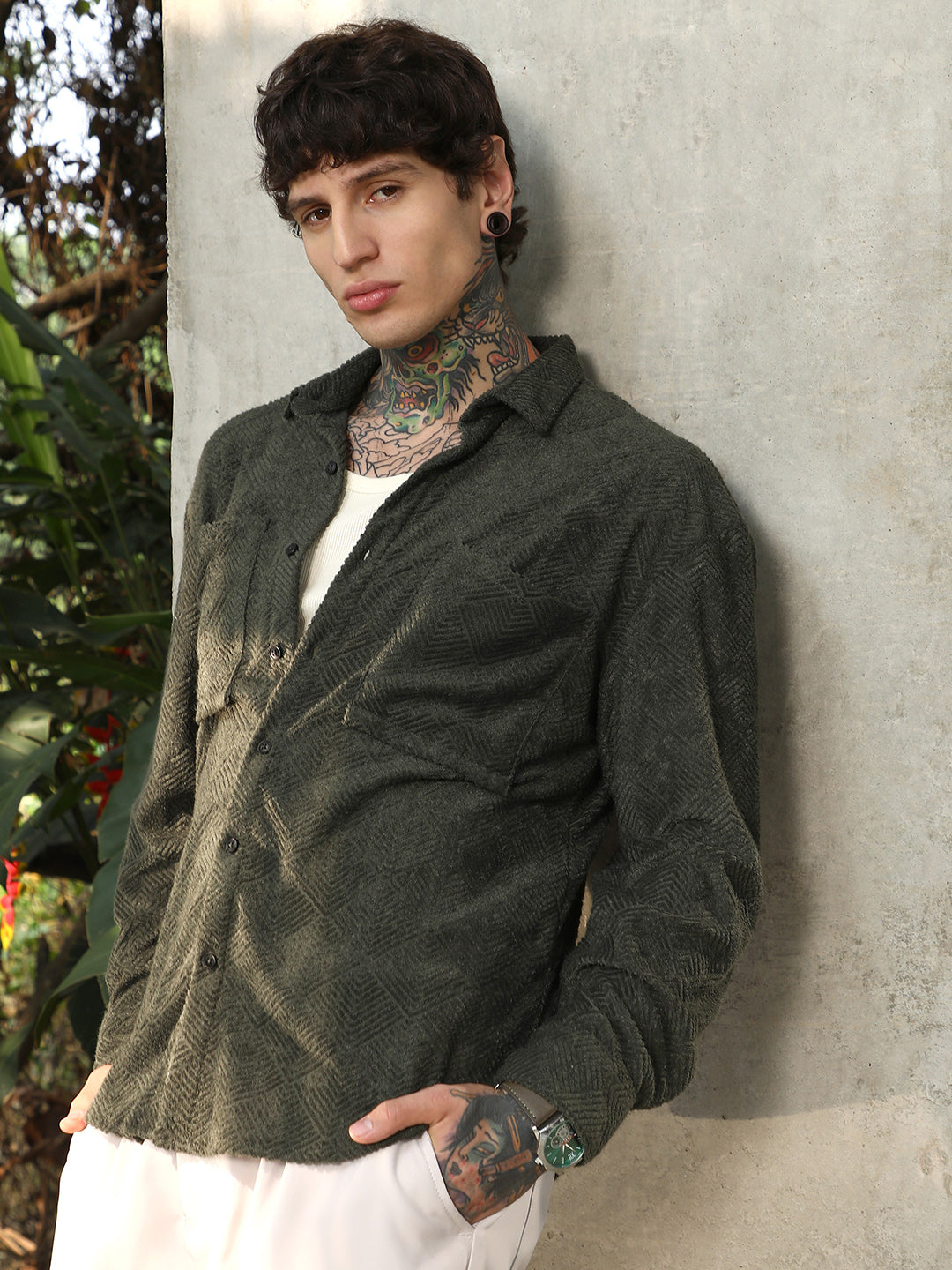 Campus Sutra Axisline Utility-Relaxed Shirt
