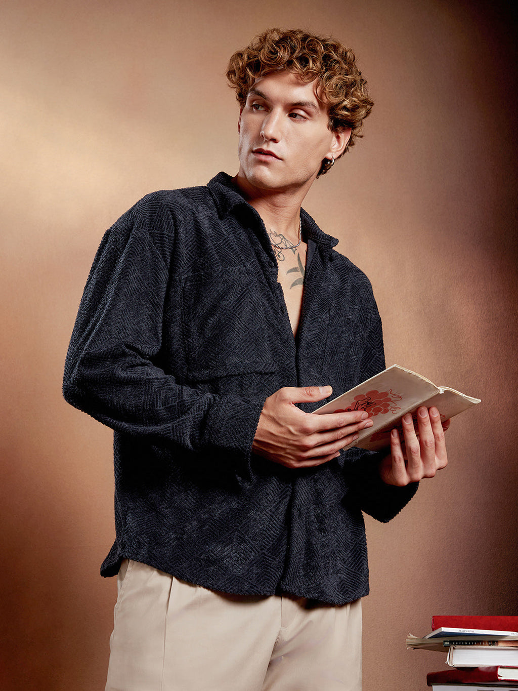 Campus Sutra Axisline Utility-Relaxed Shirt