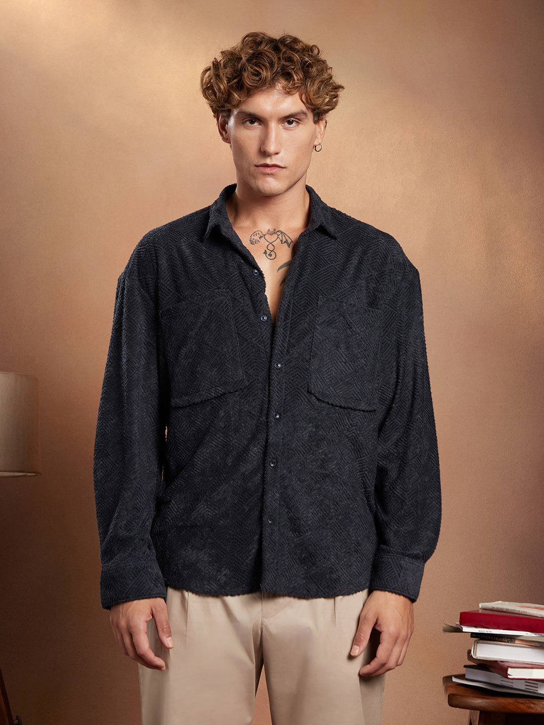 Campus Sutra Axisline Utility-Relaxed Shirt