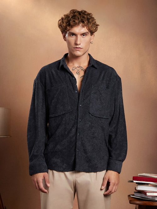 Campus Sutra Axisline Utility-Relaxed Shirt