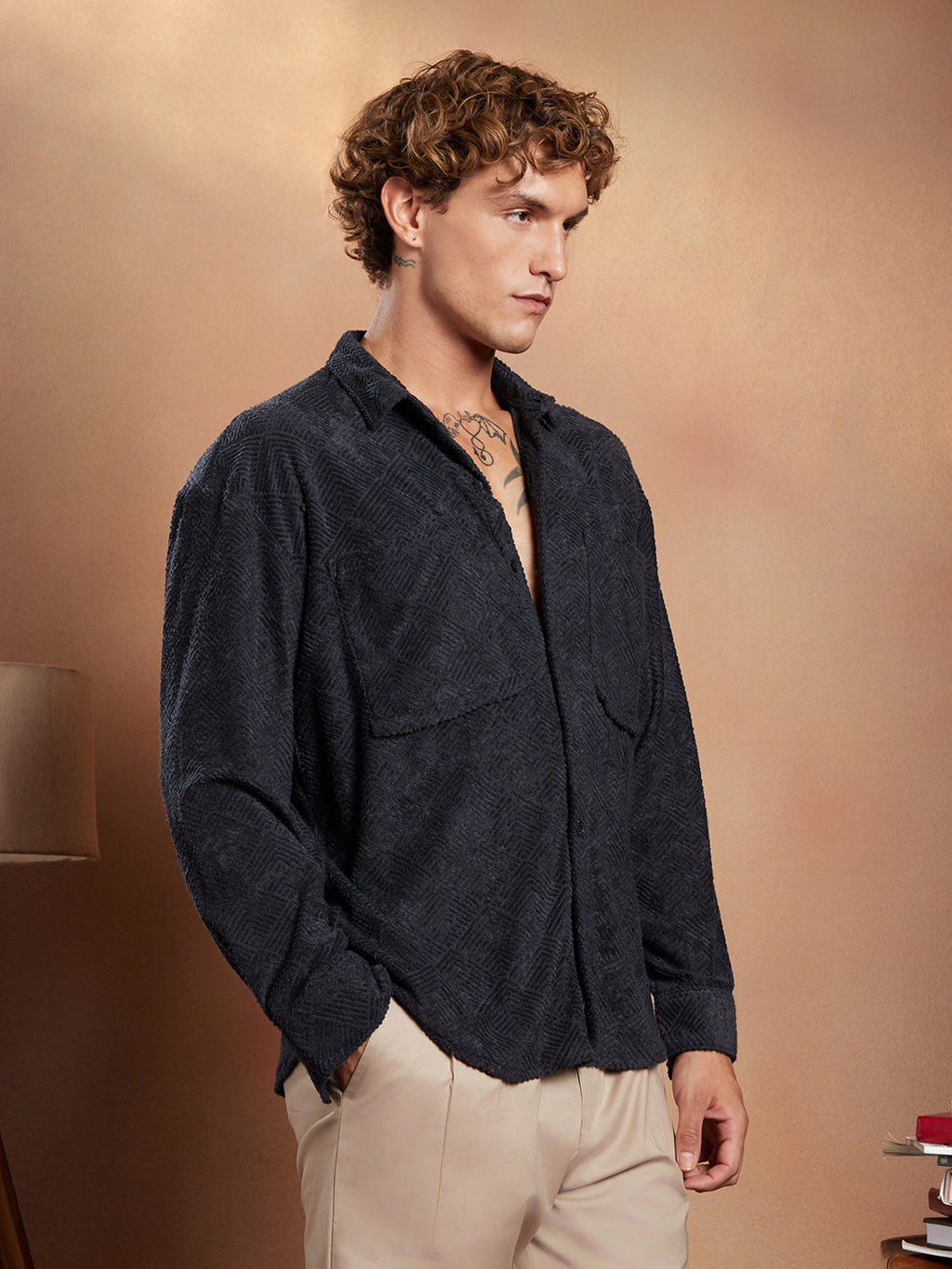 Campus Sutra Axisline Utility-Relaxed Shirt