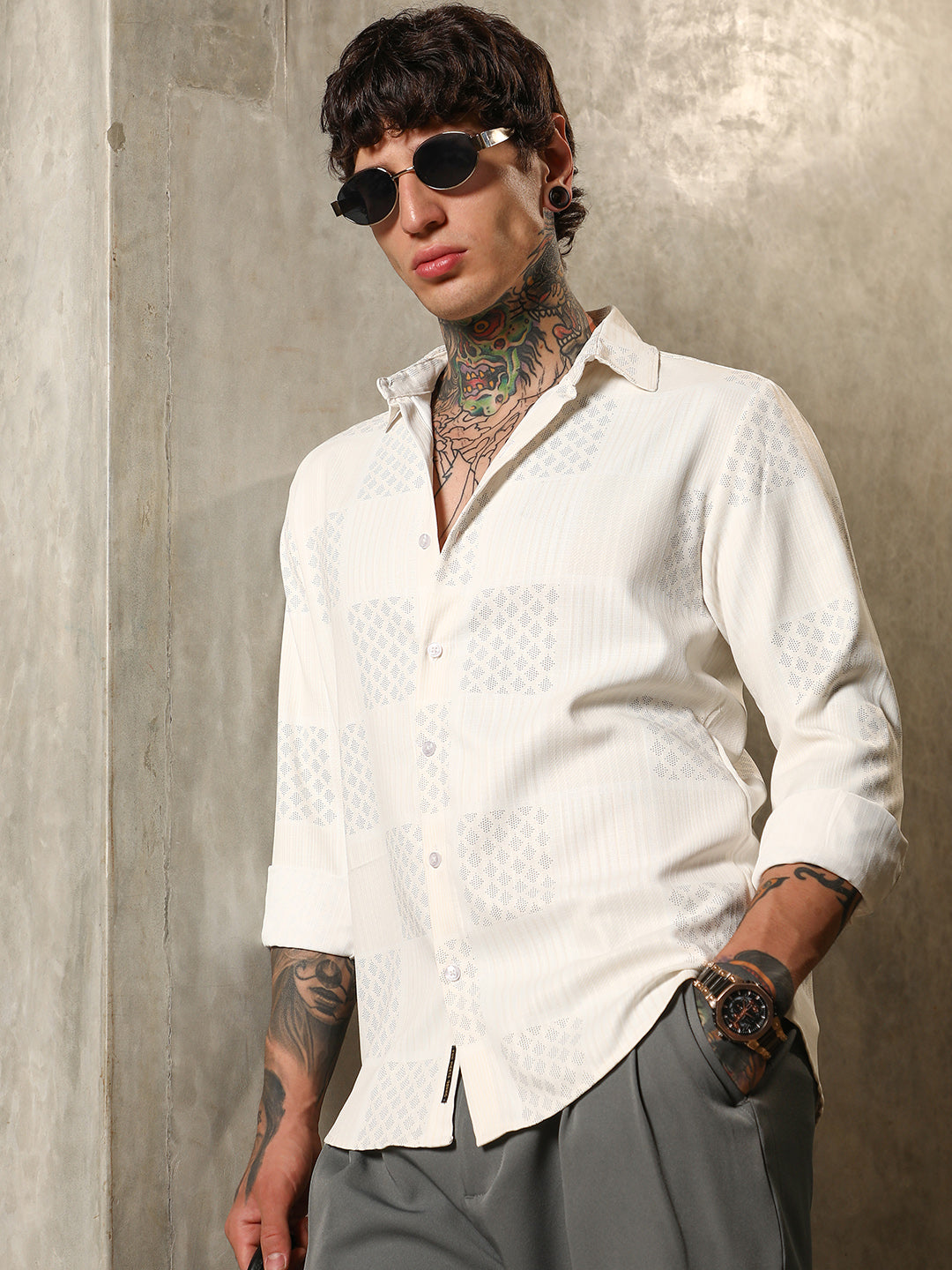 Campus Sutra Indie-Block Imprint Shirt