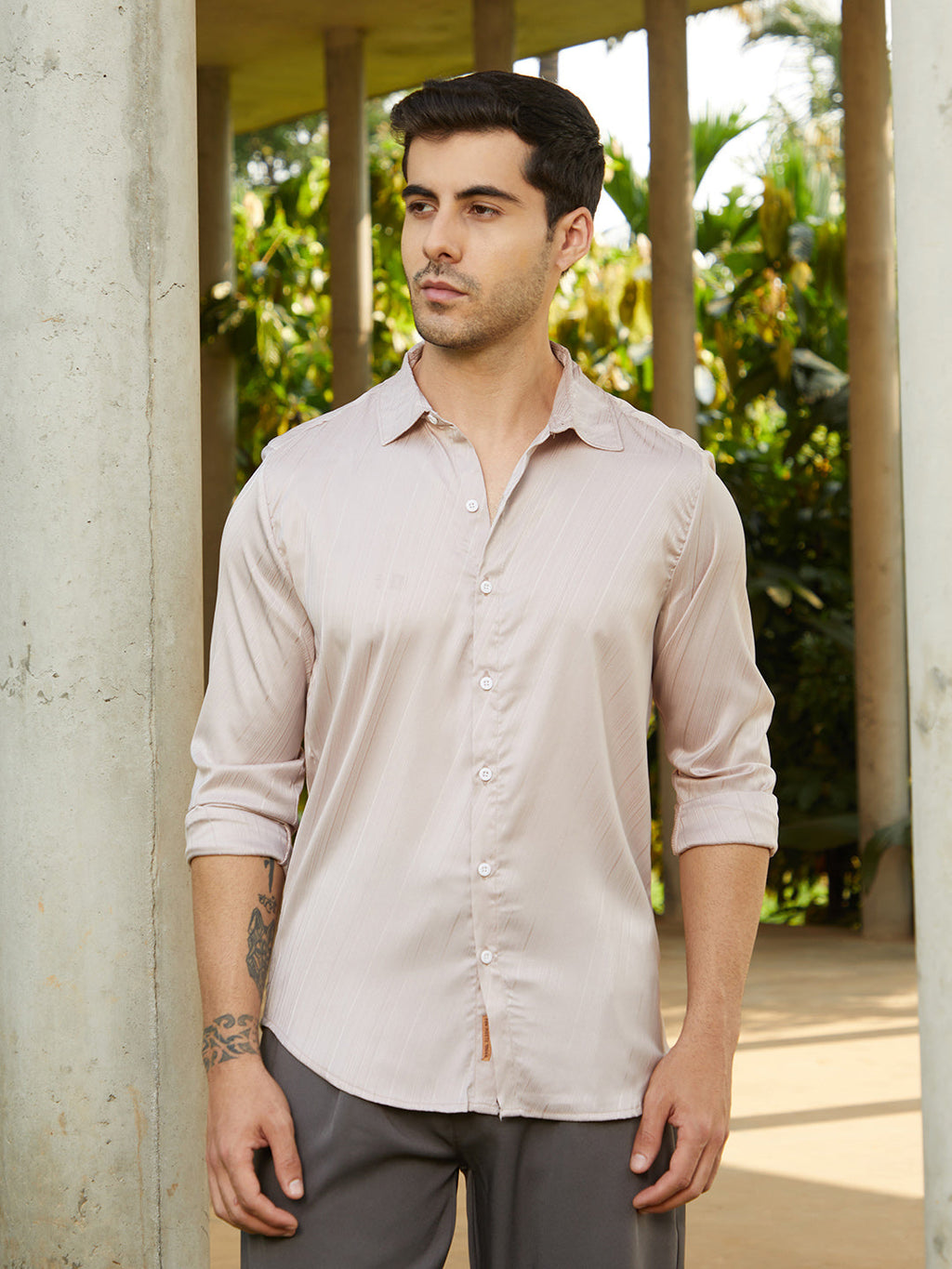 Campus Sutra Brushed-Tactile Shirt