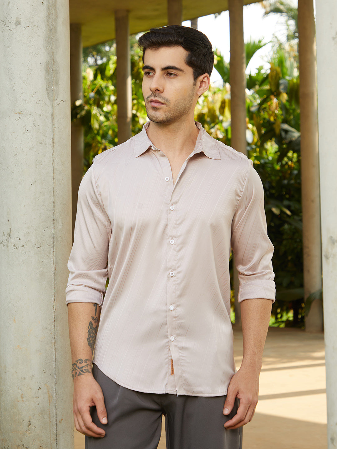 Campus Sutra Brushed-Tactile Shirt