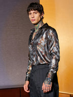 Campus Sutra Metallic-Pigment Shirt