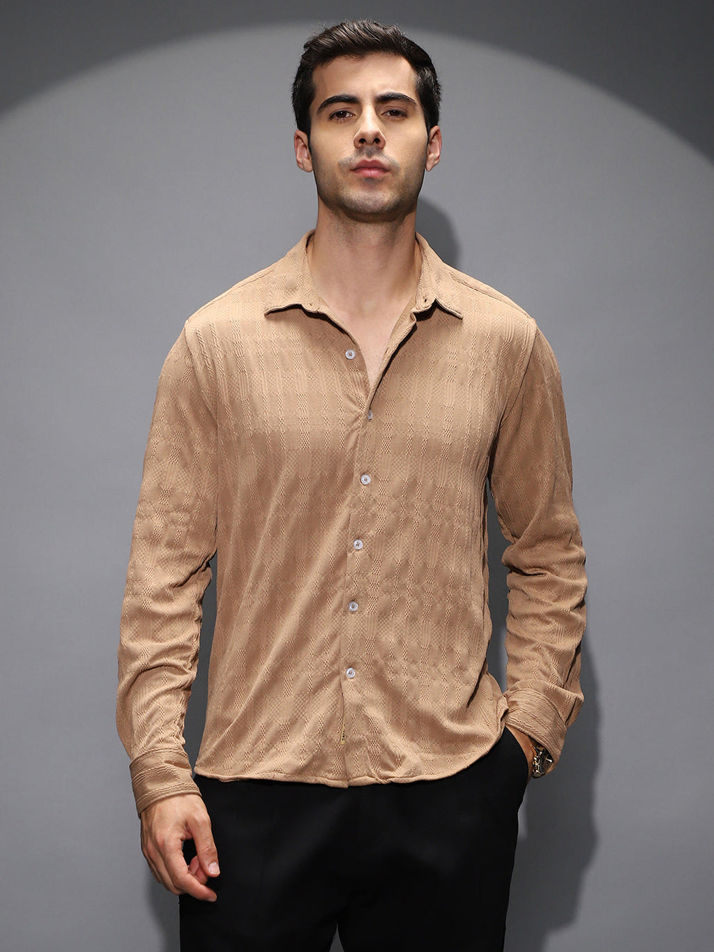 Campus Sutra Braided-Knot Tactile Shirt