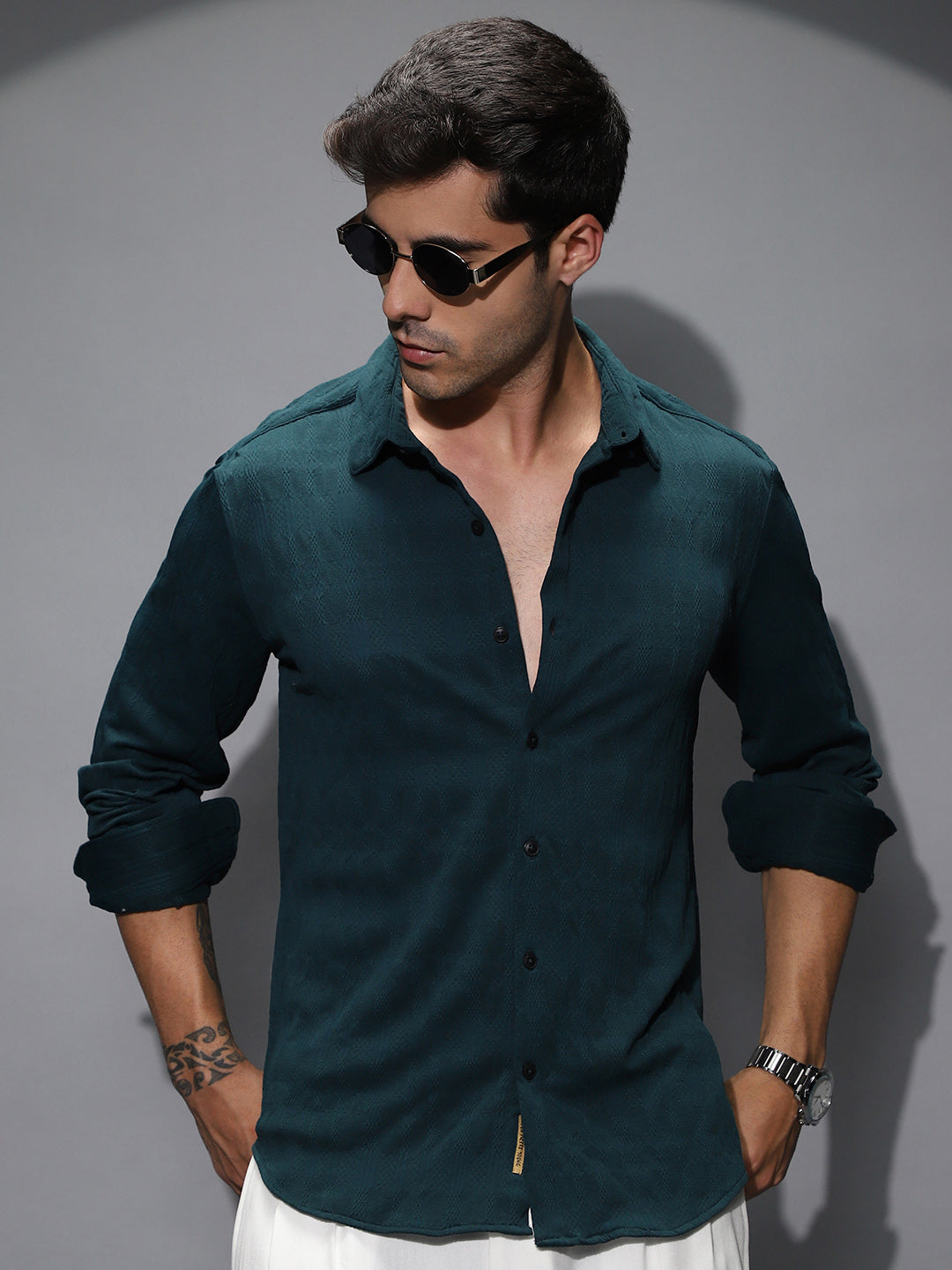 Campus Sutra Braided-Knot Tactile Shirt