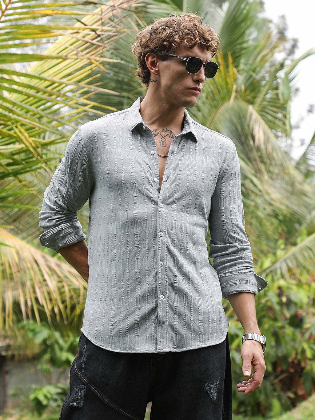 Campus Sutra Braided-Knot Tactile Shirt